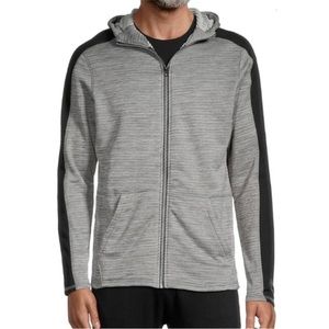 Spyder Active Long Sleeve Colorblock Full Zip Hooded Jacket Size Small Gray
